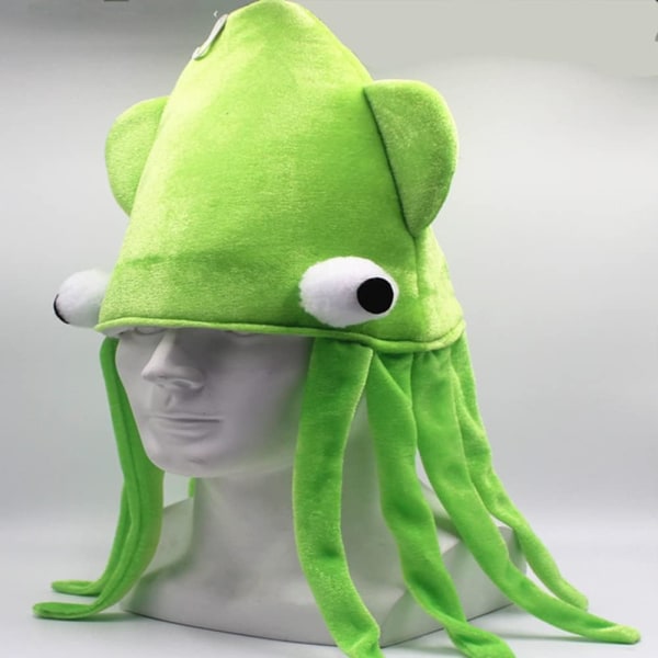 Vihreä Halloween-hattu Octopus-hattu, hauska pehmoeläinhattu aikuisille