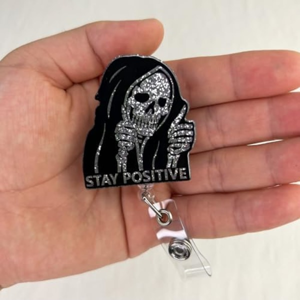 Sjov Halloween Badge Reel Tilbagetrækkelig til Sygeplejerske Læge Sundhedspersonale & Sygeplejestuderende | Hold Positiv Gys Spook
