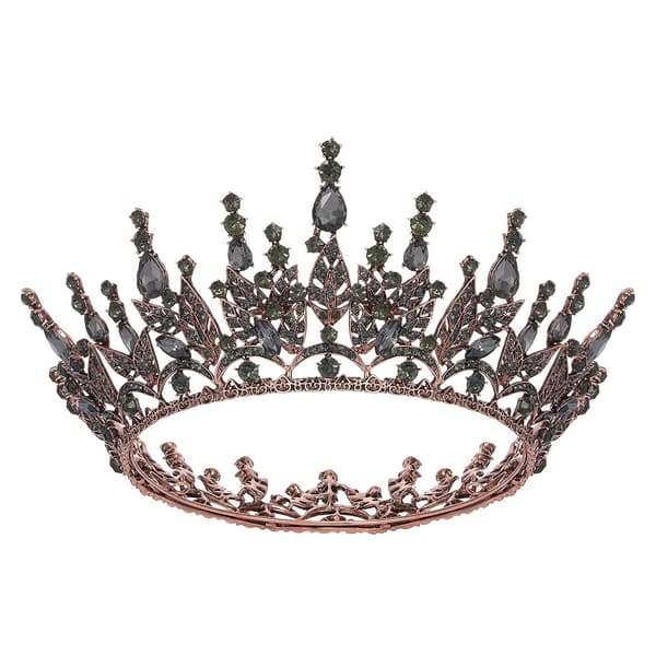 Barok Dronning Krone til Kvinder, Rhinestone Bryllupskrone, Sort Ti