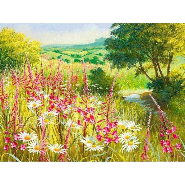 30 x 40 cm ,paysage de printemps Diamantmaleri Broderie Diam