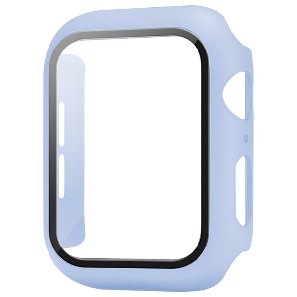 （Blå） Deksel kompatibel med Apple Watch 44MM, 2 i 1 beskyttelse PC-herdedeksel og HD Tempered Gla