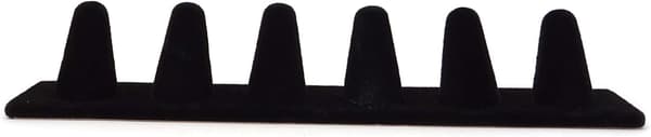 1 stk. Sort Velour 6 Finger Ring Display Stand Organizer Stand