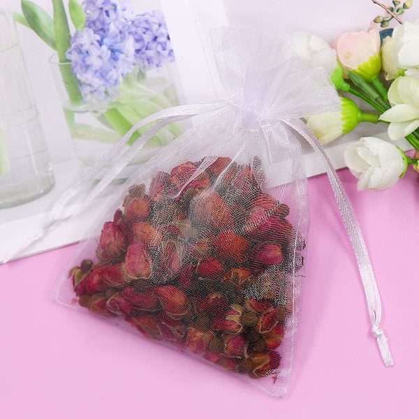 100-pack organza påsar 7 x 9 cm rosa