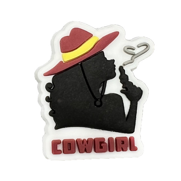 11 stk. cowboy-pige-serie af lyserøde pige-sko-dekorationer, personlige
