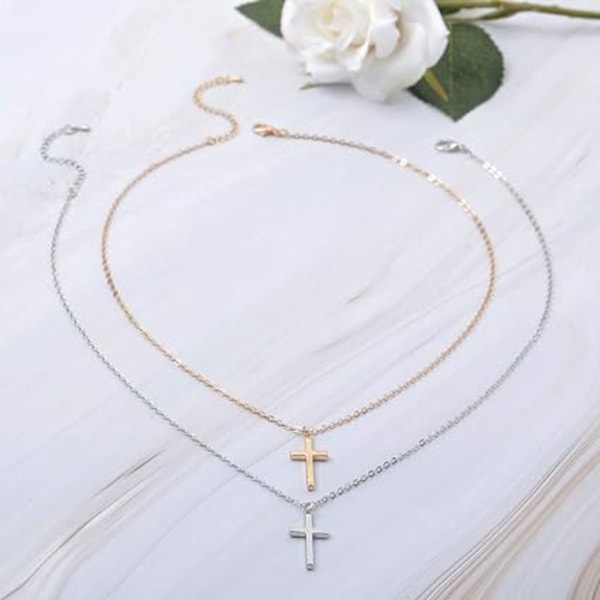Trendy halskæde Cross Pendant Chain smykker til kvinder og piger (
