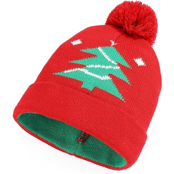 Neulotu jouluhattu riippuvalla pallolla Unisex-joulu