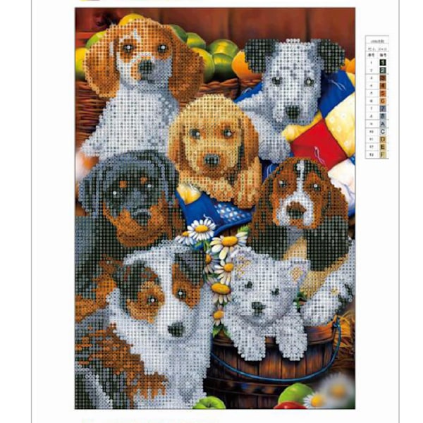 30x40cm Kit#D 5D DIY Timanttimaalaus, Koirat Timanttimaalaus,