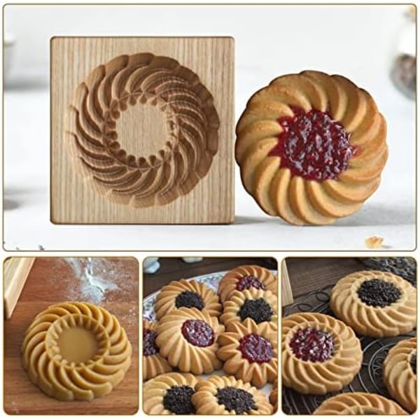 Træ Cookie Form og Biscuit Stemplet, 3D Prægning Værktøj til Bagning af Cookies, Personlig Håndpresset Design Cookie Pres
