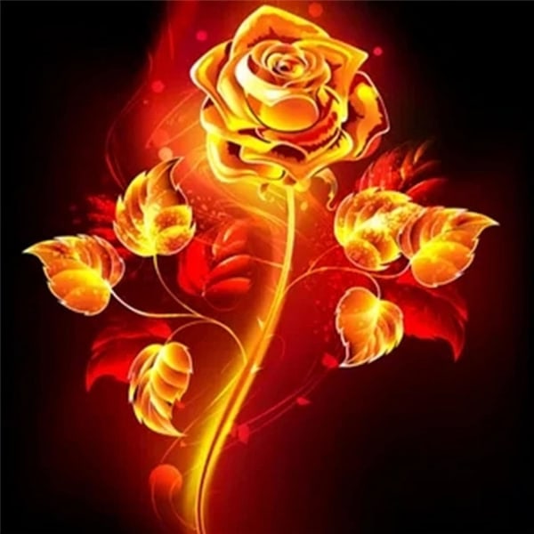 Flame Rose DIY 5D timanttimaalaussetti