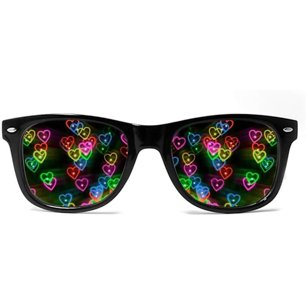 Ultimate Diffraction Briller - 3D Regnbue Hjerte Effekt - Perfekt Til EDM, Koncert Og Rave Tilbehør