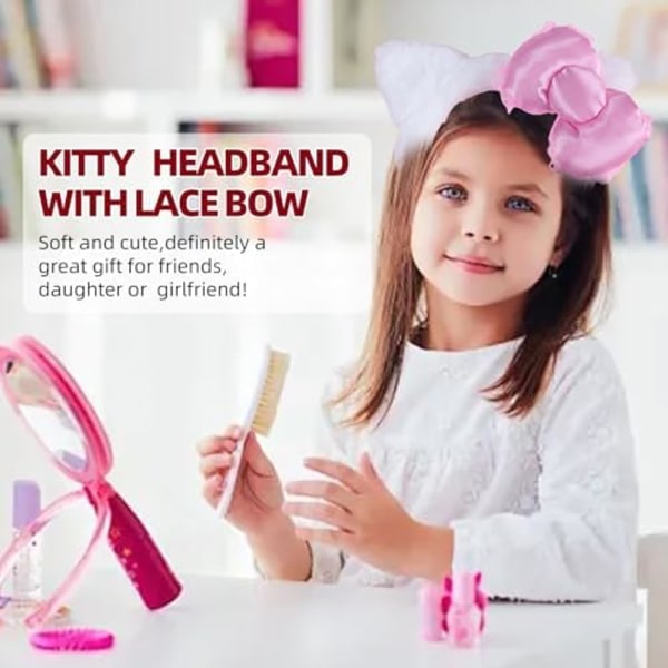 Hvid Plys Kvinder Kitty Bue Kostume Hår Tilbehør Kawaii Ting Gave