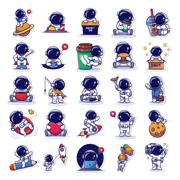 50 astronaut stickers