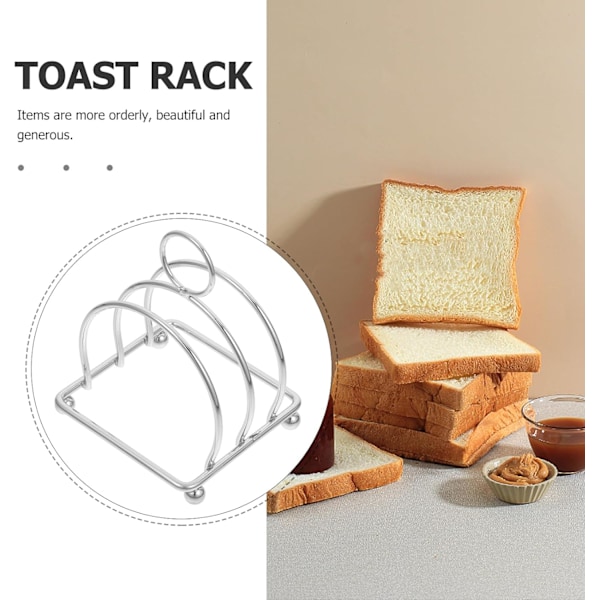 2 stk 3-skivers Rustfritt Stål Toaststativ, Toaststativ Engelsk Stil, Toaststativ Brød Skiver Holder Stativ Bord Servering