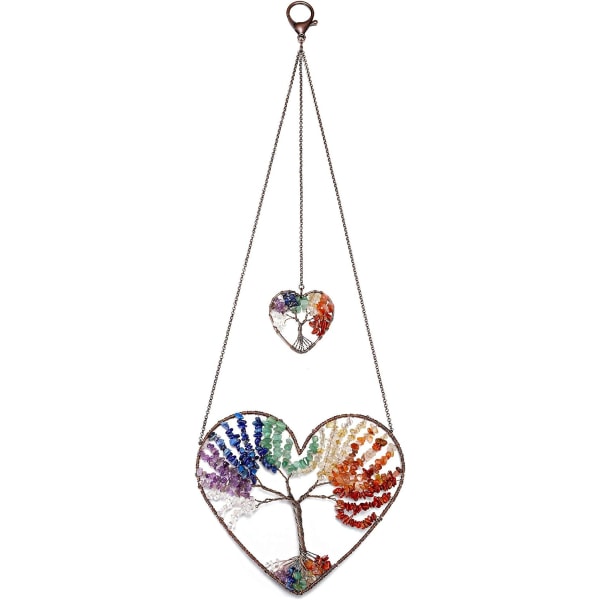 7 Chakra Healing Krystal Livets Træ Hængende Ornament Wire Quart