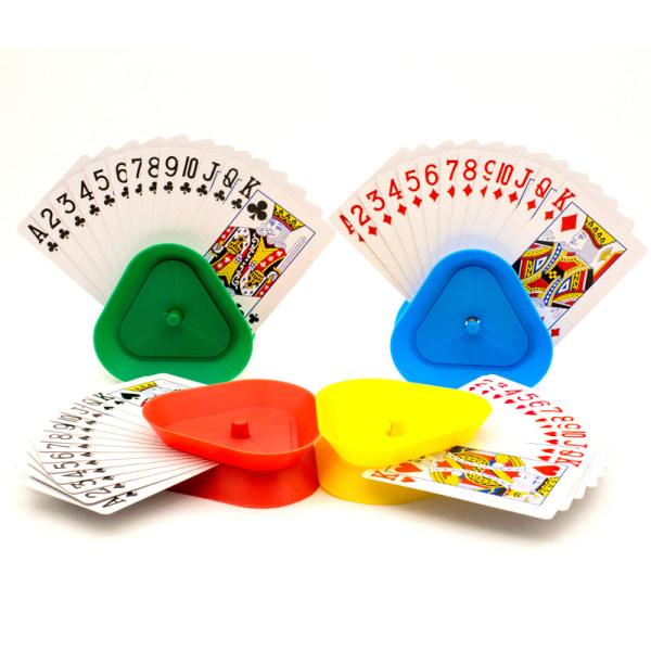 4 farger trekantet spillekortholder for barn eller leddgikt lider