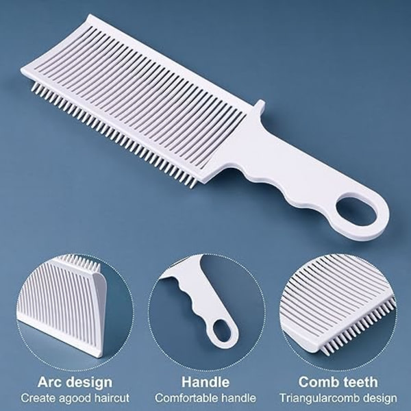Barber Fade Kam för Män, Värmebeständig ABS Professionell Klippkam, Antistatisk Böjd Rygg Triangulär Tand Hårsnitt