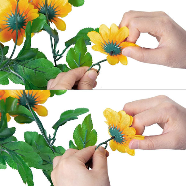 6 st konstgjorda solrosgirlander, konstgjorda blommor