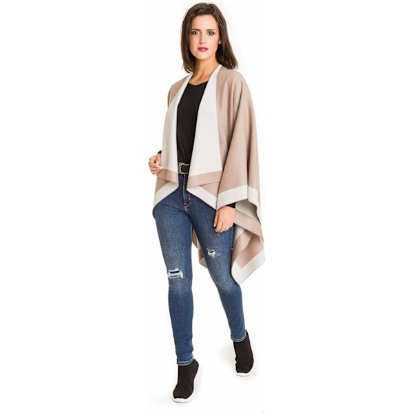 Dame Shawl Wrap Poncho Kappe Cardigan Trøje Åben Foran til Efterår Vinter