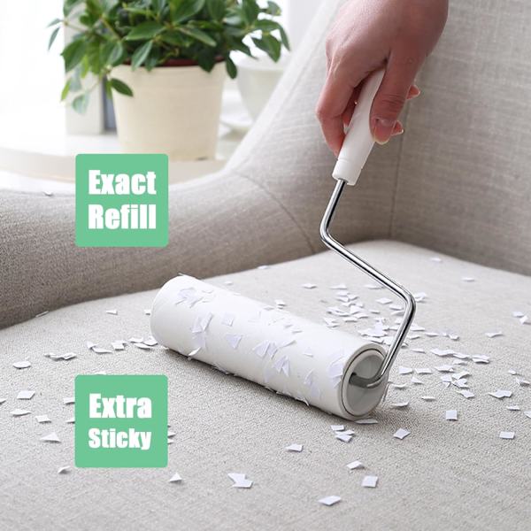 6,3 tommer Lint Roller Efterfyldninger Kun, Lint Roller Efterfyldninger til Dyrehår Ekstra Klæbrig 40 Ark pr. Rulle (6,3'' Bred (Pakke med