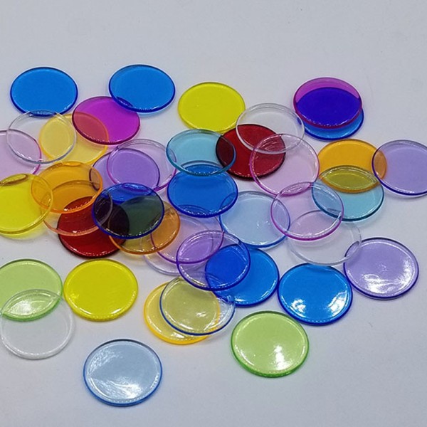 500 kpl Bingo Chips (19mm), muoviset laskurit, jotka laskevat värikästä Chi