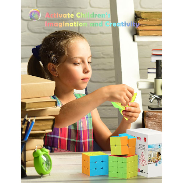 [4 Pakke] Speed ​​Cube Set, Speed ​​Cube 2X2 3X3 4X4 Pyramide