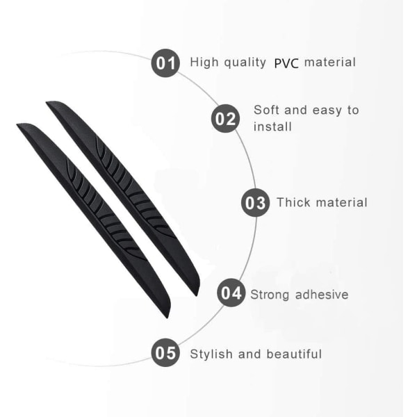 Black Pack of 6 Premium Car Door Sill Protectors - Rubber