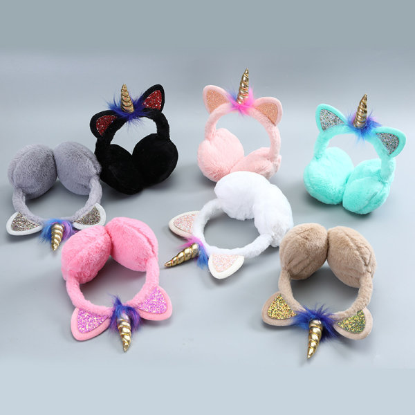 Earmuffs girls unicorn plush earmuffs headgear cute cartoon