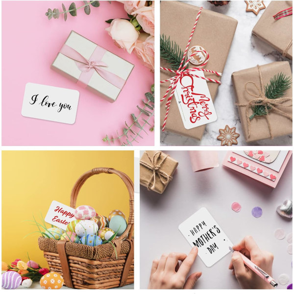 100 st Tomma vita visitkort Kraft Note Paper Card Inlärning av Word Card Tom Craft Paper Tags D