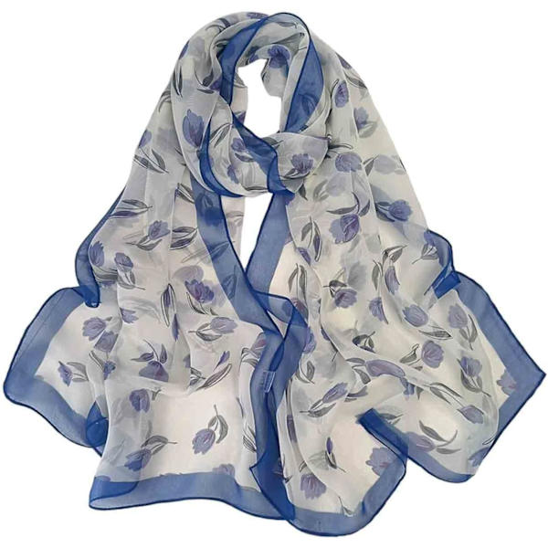 1 st  Sjal för Kvinnor Lättvikts Sjal Elegant Blommigt Mönster Genomskinlig Sjal Slöja Wraps