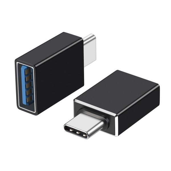 Svart USB C till USB 3.1 OTG-adapter (3-pack), USB Typ C-hane