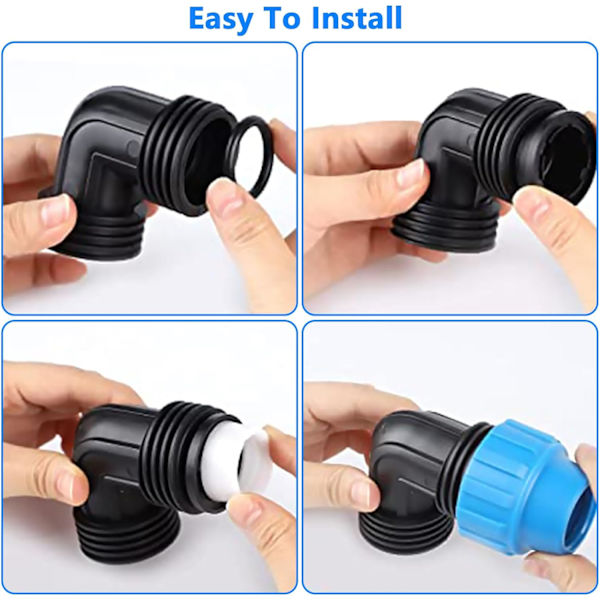 PP-fitting til PE-rør 32mm, plast PE-fitting PP-stik til vandrør PPR-stik PE PVC-rør