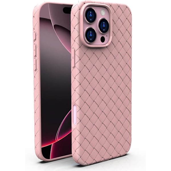 Kompatibel med iPhone 16 Pro Max Skal, Värmeavledning och Andningsbar, Lätt och Fallskyddad med Snygg Vävd Design