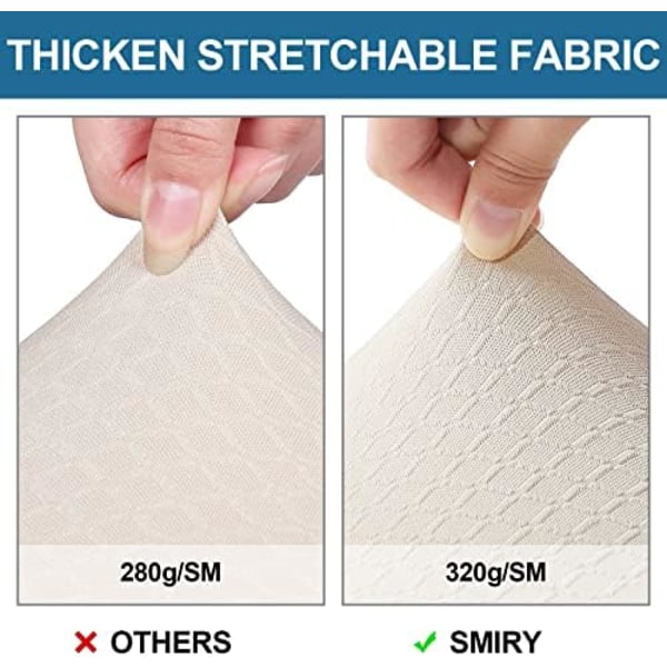 Vanntett Stolsetertrekk for Spisestuestoler, Sett med 4, Stretch Jacquard Avtakbare Vaskbare Stolsetertrekk Beskyttelse