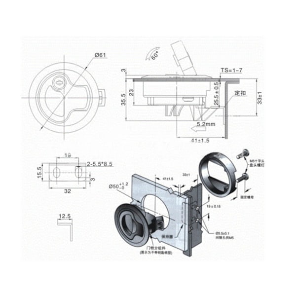 Lukko Flush Pull Slam Latch Hatch Lock Vene Lukko Veneeseen M