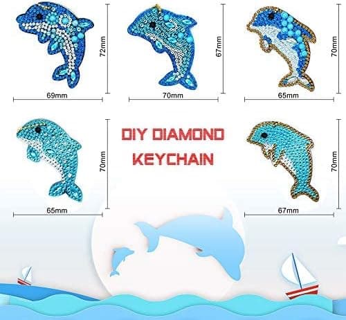 Malerinøglekæde, 5D DIY Diamantmaleri Nøglekæde, DIY Diam