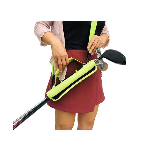 （grön） Bärbar golfväska med handtag Lätt golfklubbsbärväska Axelväska för golfträning
