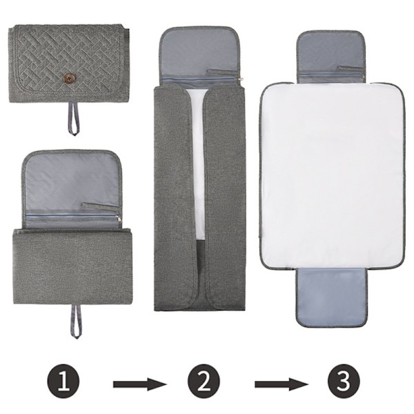(A) Bärbar skötbädd Baby Travel Change Mat med Wipe-P
