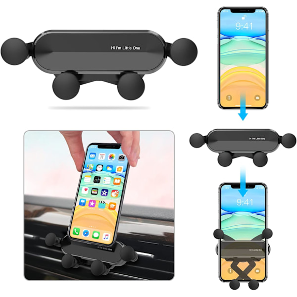 1 st Universal Biltelefonhållare med 360° Rotation, Bilventilations Smartphonehållare för Samsung S20 / S10, Huawei, Oneplus, Xiaomi, Andra Smartphones