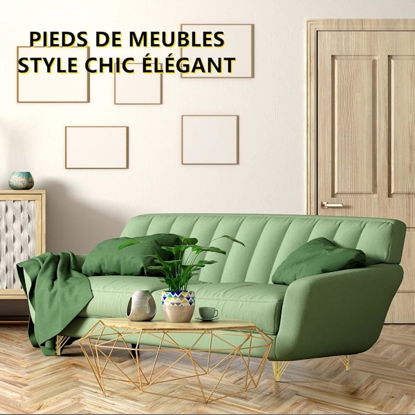 Gullfargede møbelben i metall, 15 cm moderne erstatningsben for sofa, salongbord, TV-benk, baderomsskap med skruer+gulvbeskytter+sklisikker Silen