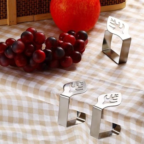 (4,4×4,6×3,5cm) 4 Stykker Udendørs Dugklemmer, Dugklemme, Dugholder, Justerbar Dugklemme, Rustfri