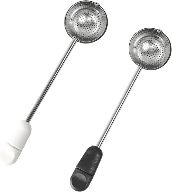 2 STK Langskaftet Mesh Te-kugle, Infuser Løsbladste-infusionssi, Genanvendelig Løsbladste-brygger i Rustfrit Stål til Naturlig Te og