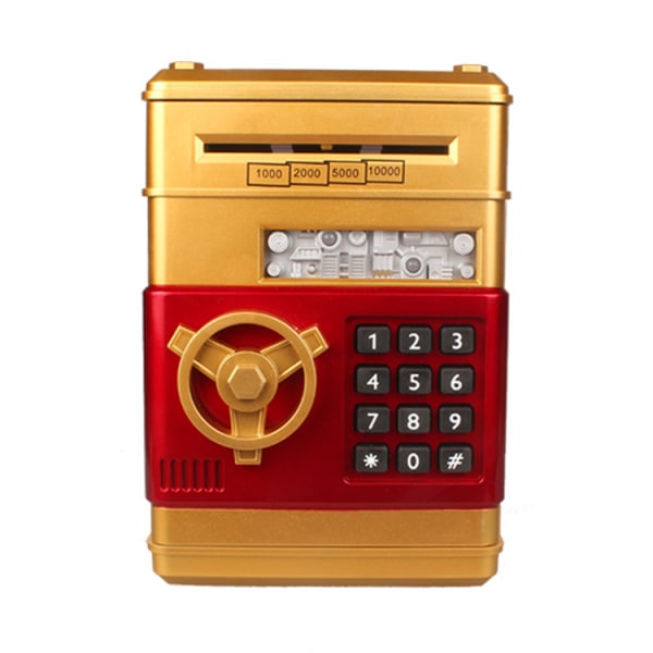 (En 13,5*13,5*19CM) Barnsäkerhetsbank med ATM-fingeravtryckslösenord