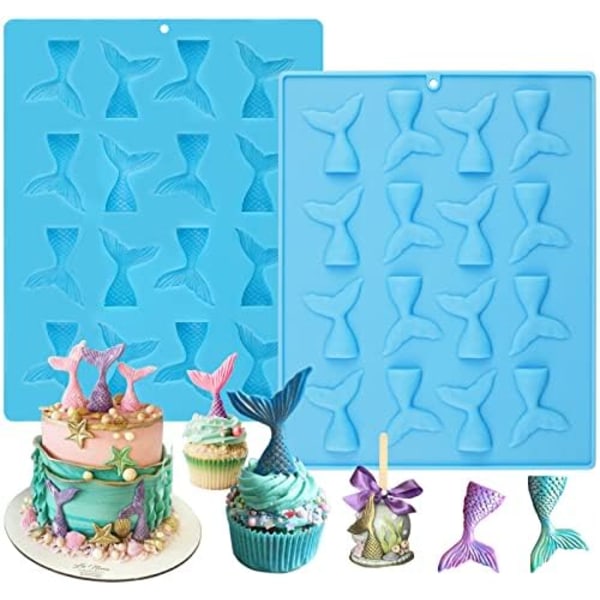 Mermaid Molds for Chocolate, Cake Decoration Candy Cupcakes Resin Gummies