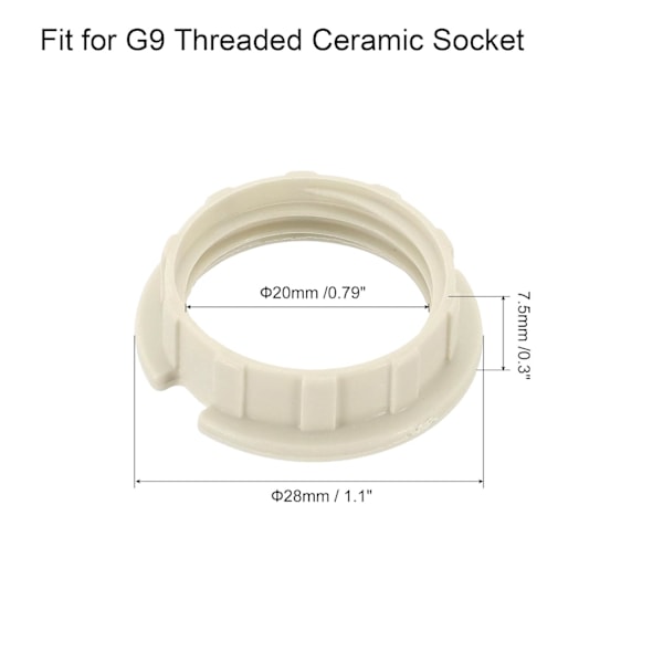 G9 Lampskärmsringar Adapter Reduceringsring Ljushållare Lampbyte för Ljuskronor Vit 5-pack