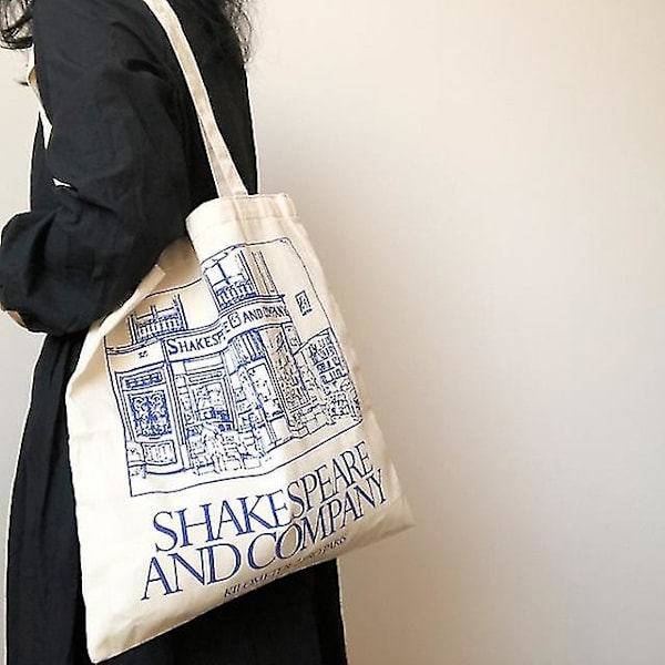 Kvinnor Canvas Axelväska Shakespeare Print Dam Shopping