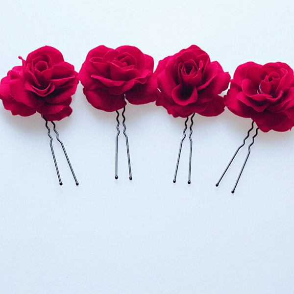 Blomsterhårklemme Kvinner Rose Blomster Bryllup Hårtilbehør