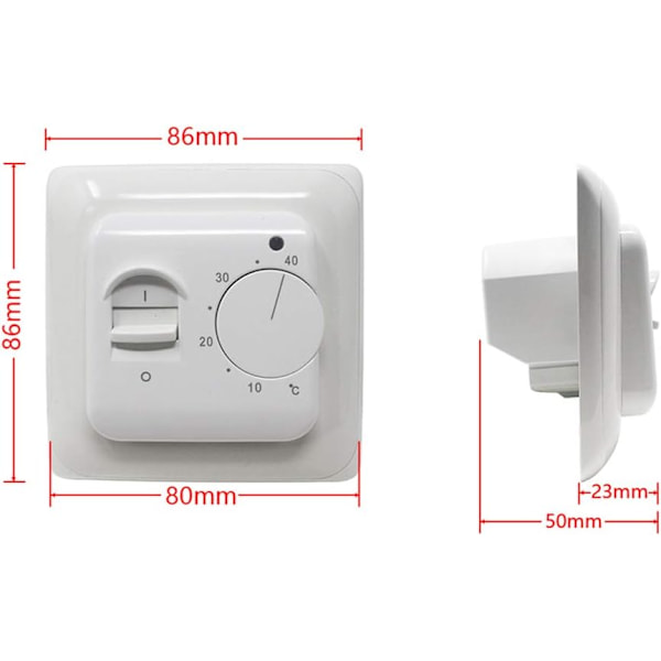 Manuell Elektrisk Golvvärme Rumstermostat med AC 220V 16A Sensor, Mekanisk Golvvärme Termostat Reg