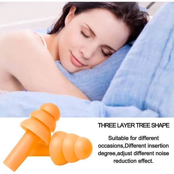 12 par silikon øreplugger for søvnstøyreduksjon Gjenbrukbare E