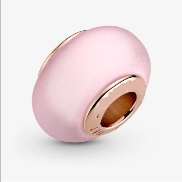 （rosa perler）Åpning 4-5 mm，Matt farge Murano Glass Charm 925 Ster