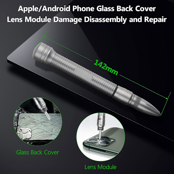 Puhaltava kynä iPhone X 11 Pro -puhelimen lasin rikkomiseen takakannen D